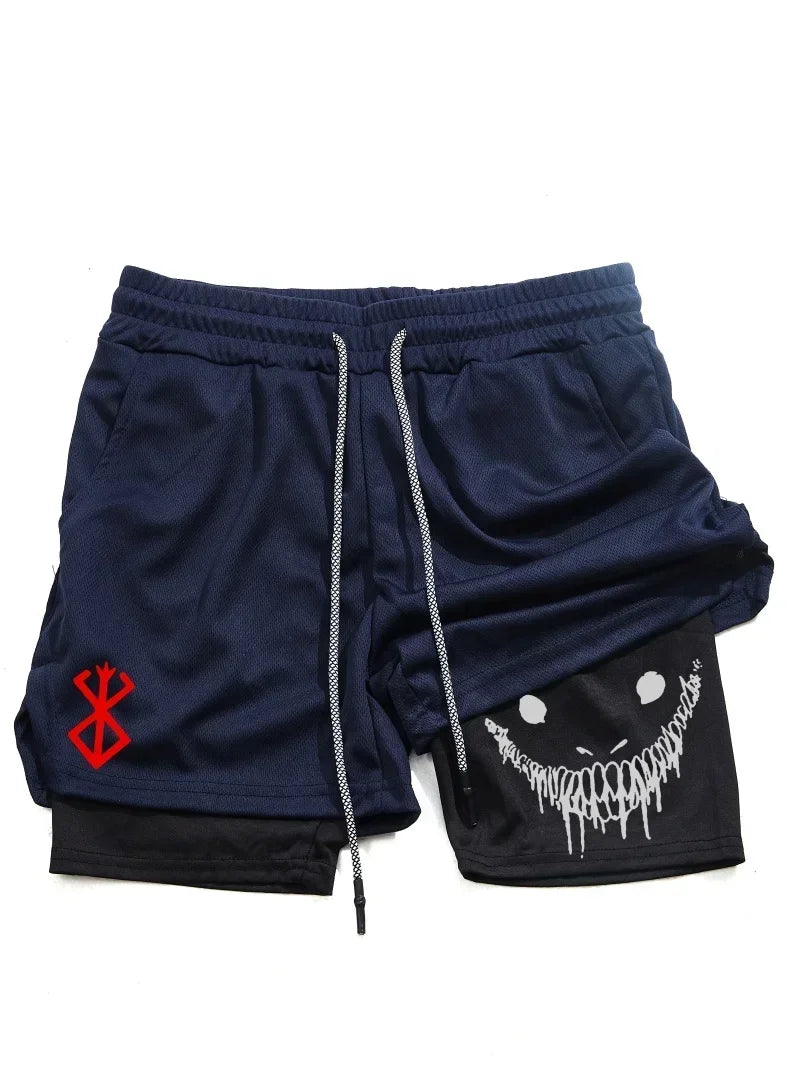 Berserk- Men's 2-in-1 sports short quick drying shorts,