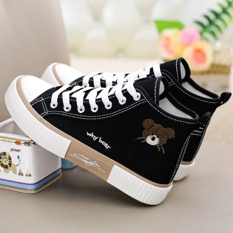 Woman Casual Vulcanized Shoe Flats High Top