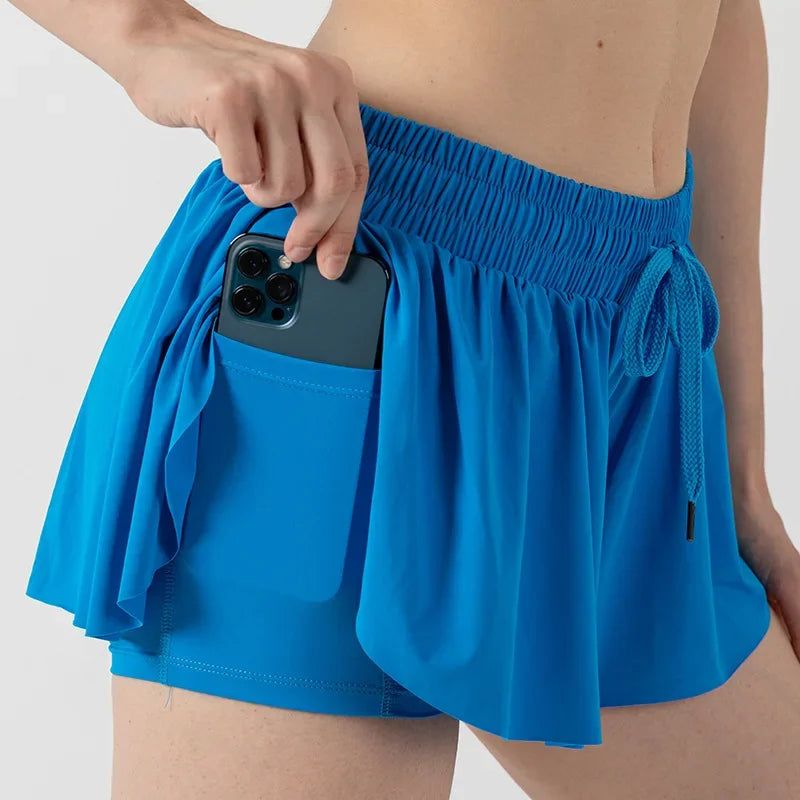 2in1 Jogger Flowy Athletic Shorts for Women