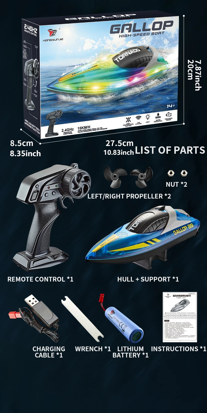 Water 2 Hours Endurance Speedboat Kids Toys Gifts