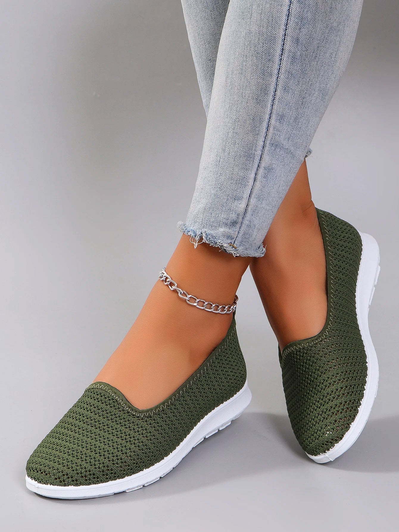 Women's summer breathable mesh flat shoes