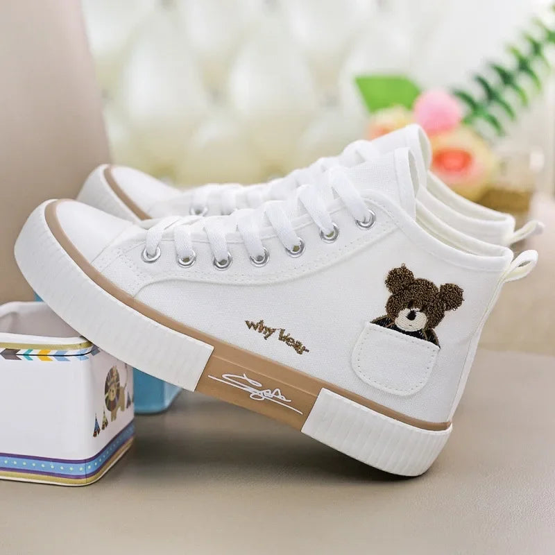 Woman Casual Vulcanized Shoe Flats High Top