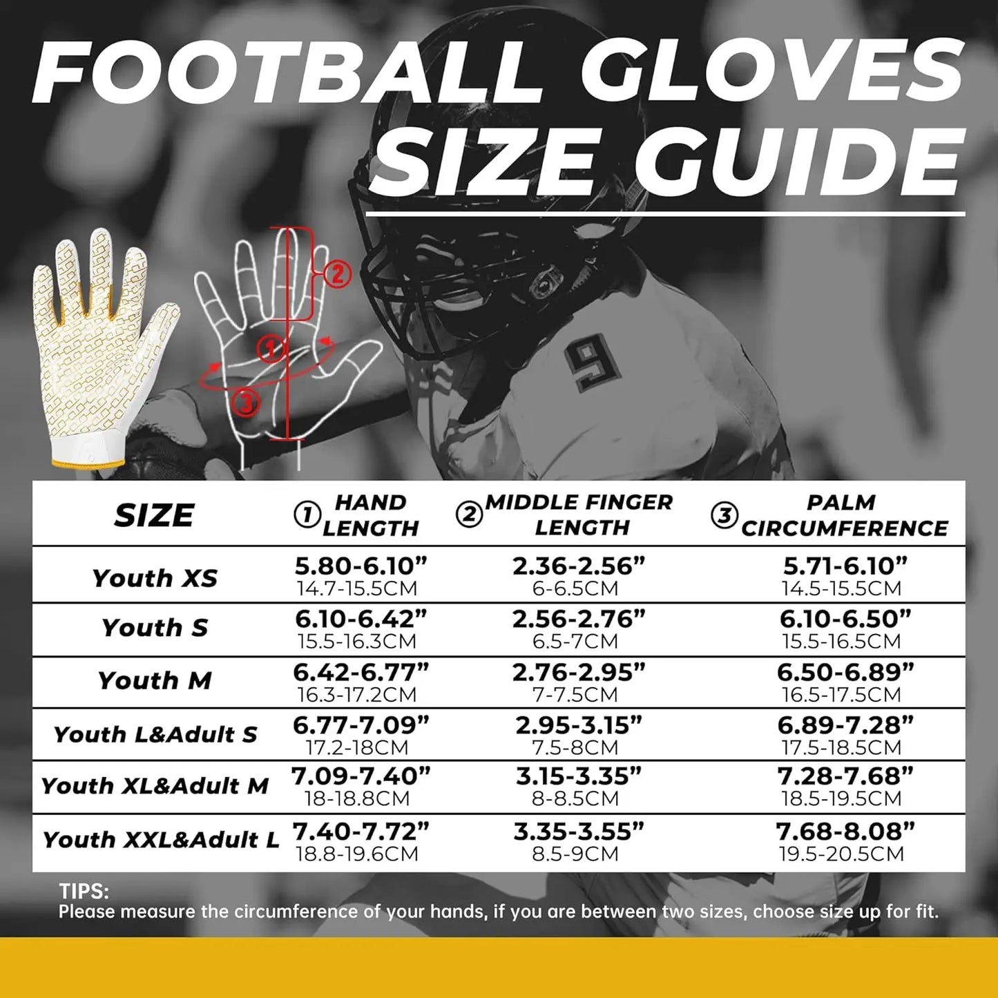 American Football Gloves, for Kids, Fit Rugby
