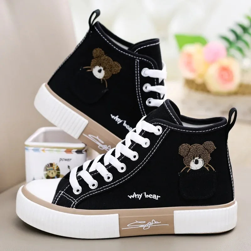 Woman Casual Vulcanized Shoe Flats High Top