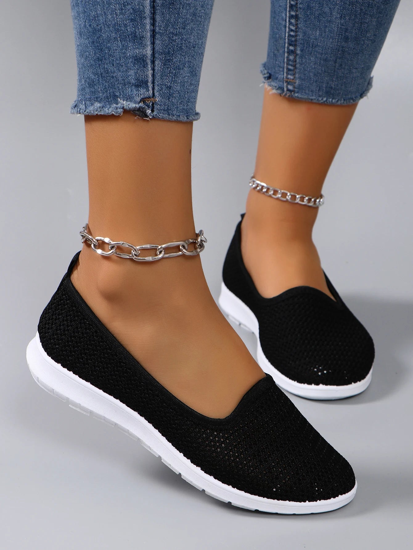 Women's summer breathable mesh flat shoes