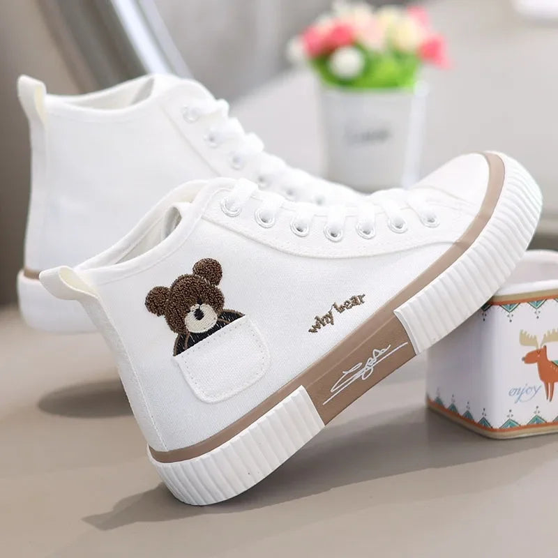 Woman Casual Vulcanized Shoe Flats High Top