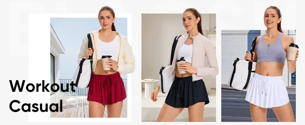 2in1 Jogger Flowy Athletic Shorts for Women