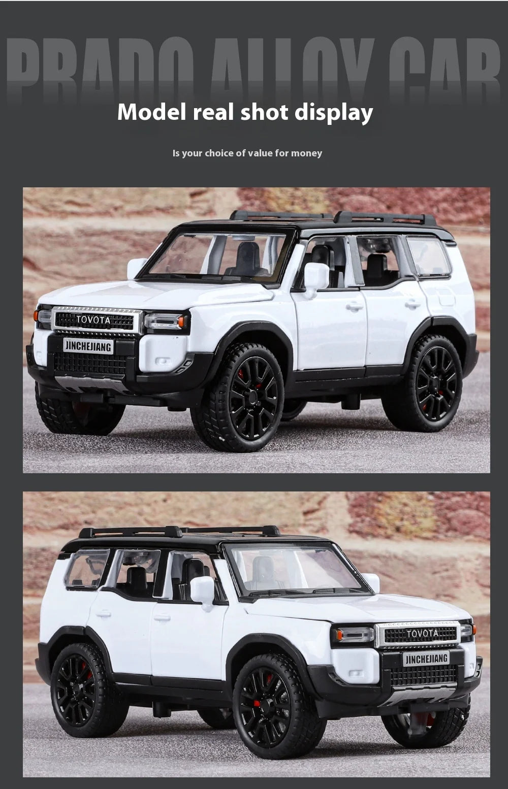 TOYOTA PRADO Diecast Model Collectibles Decorative Gift Boy