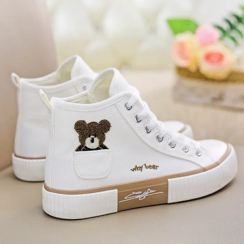 Woman Casual Vulcanized Shoe Flats High Top