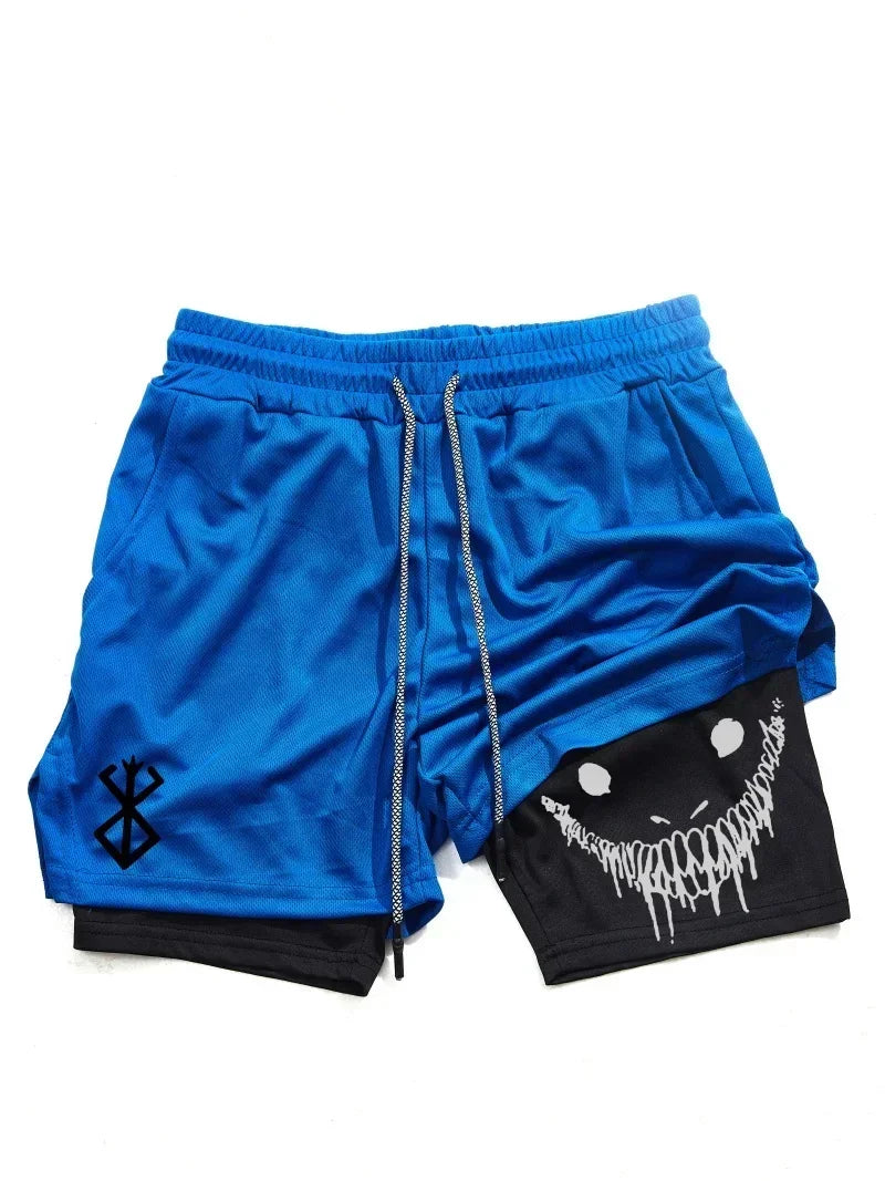 Berserk- Men's 2-in-1 sports short quick drying shorts,