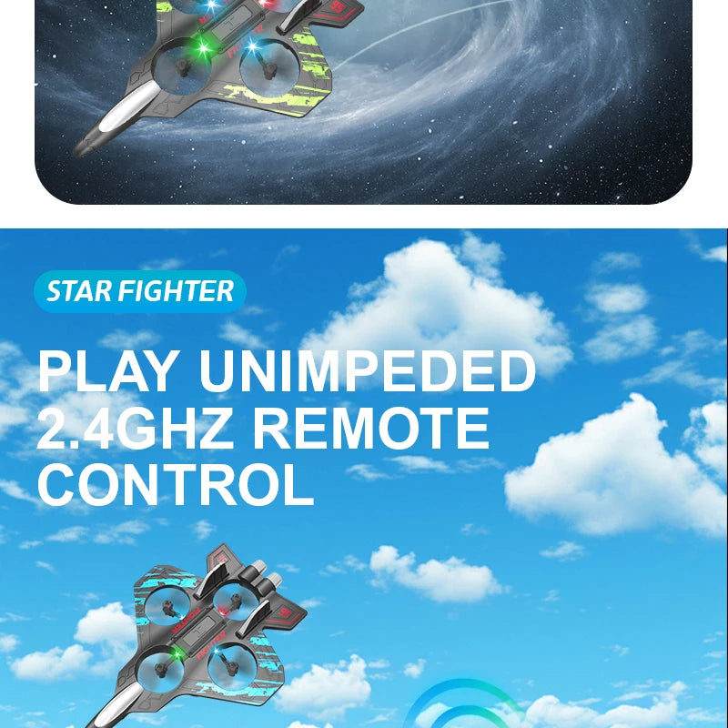 Remote Control Foam Fighter Airplane Toy With Light