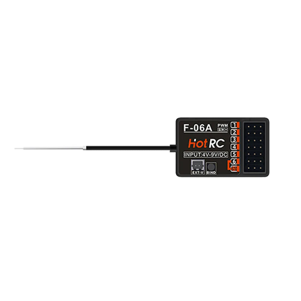 HOTRC DS-600 6CH 2.4GHz Radio System Transmitter Remote Controller with F-06A Channel Receiver for RC Boat