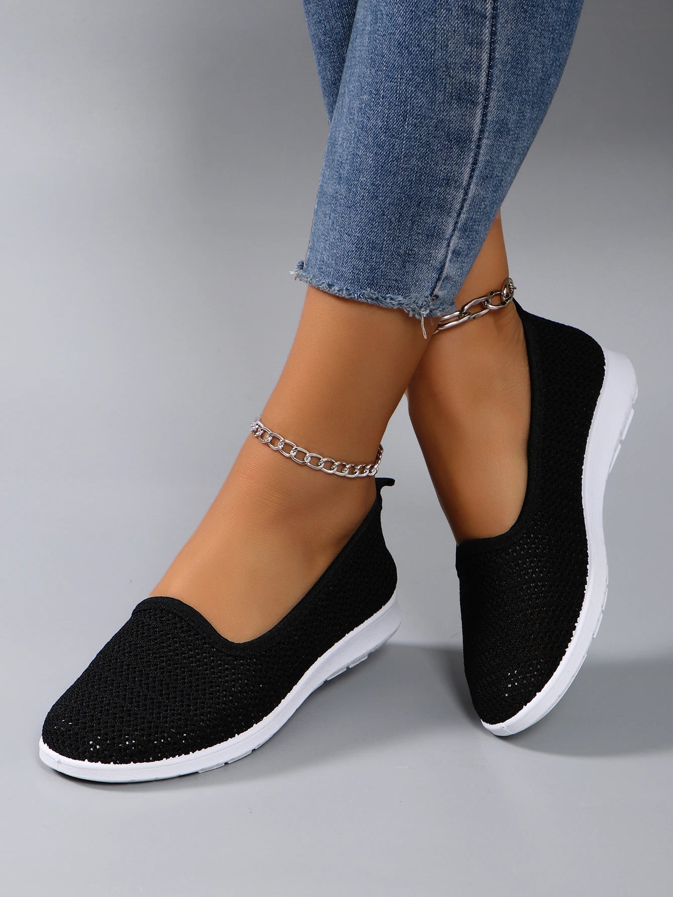 Women's summer breathable mesh flat shoes