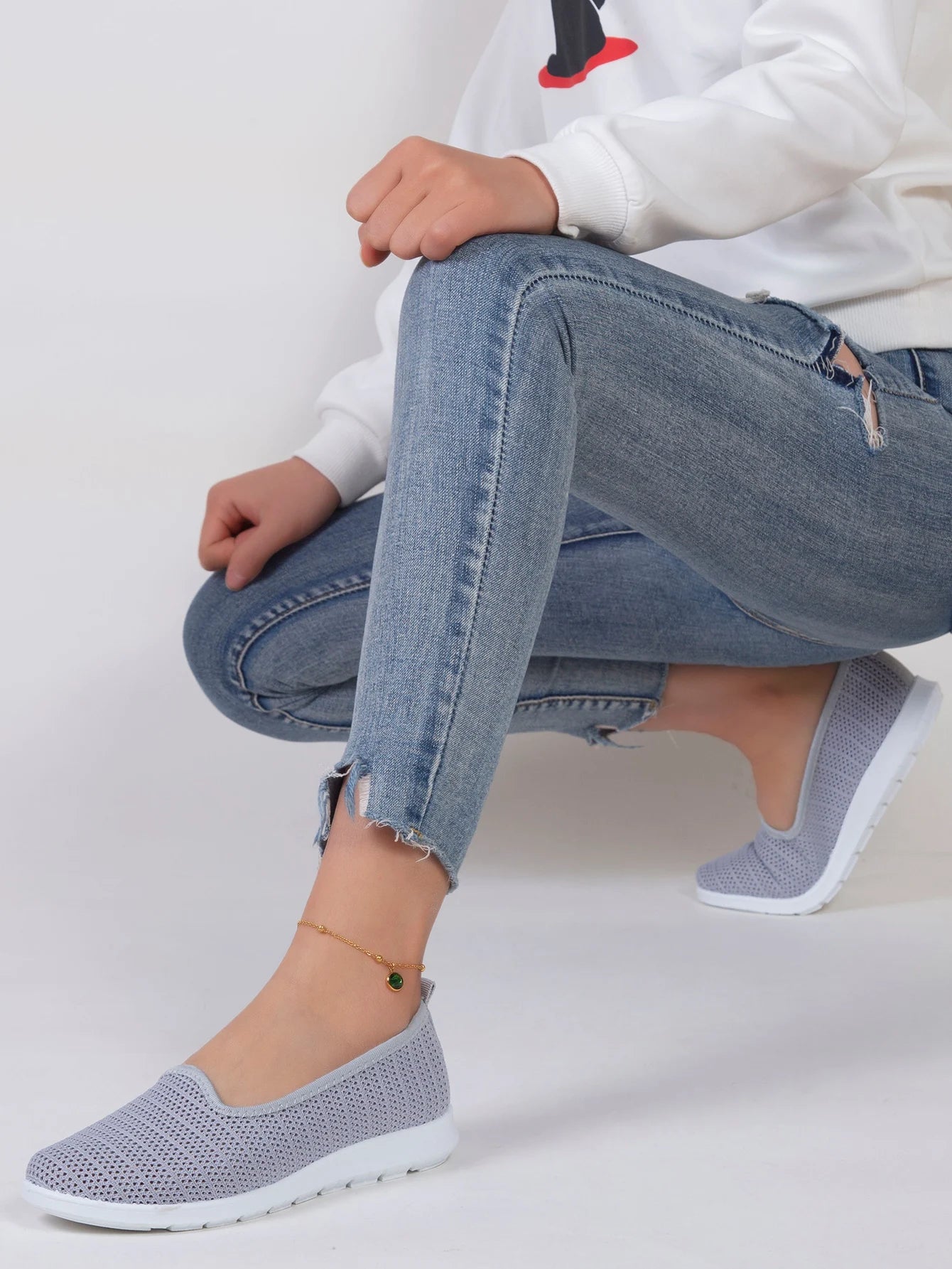 Women's summer breathable mesh flat shoes
