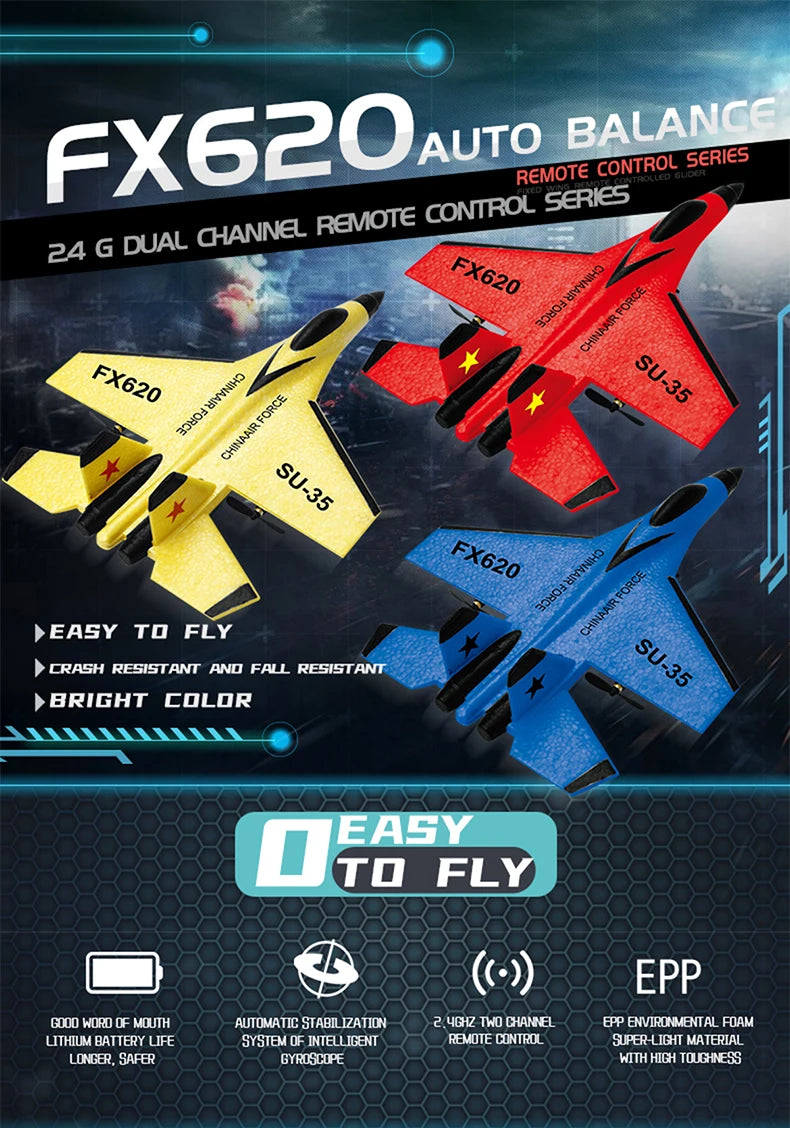 Remote Control Fighter Plane Glider Airplane Boys Toys