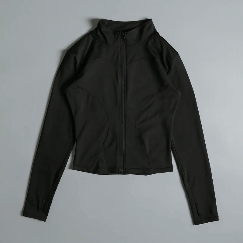 Gym Fitness Zip up Training Running Workout Yoga Cropped Track Sport Jackets for Women