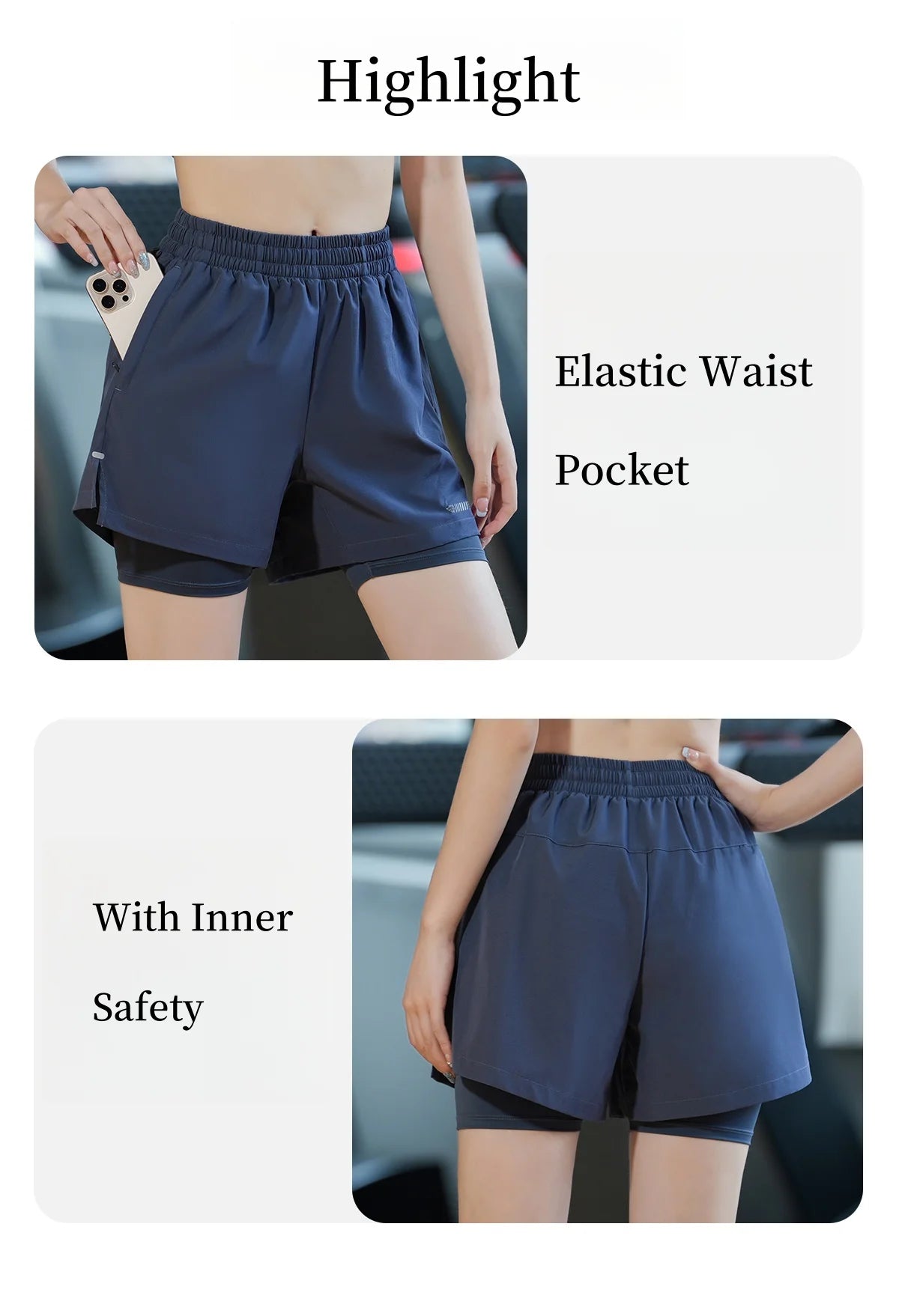 Women Running Shorts High Waist Quick Dry Gym
