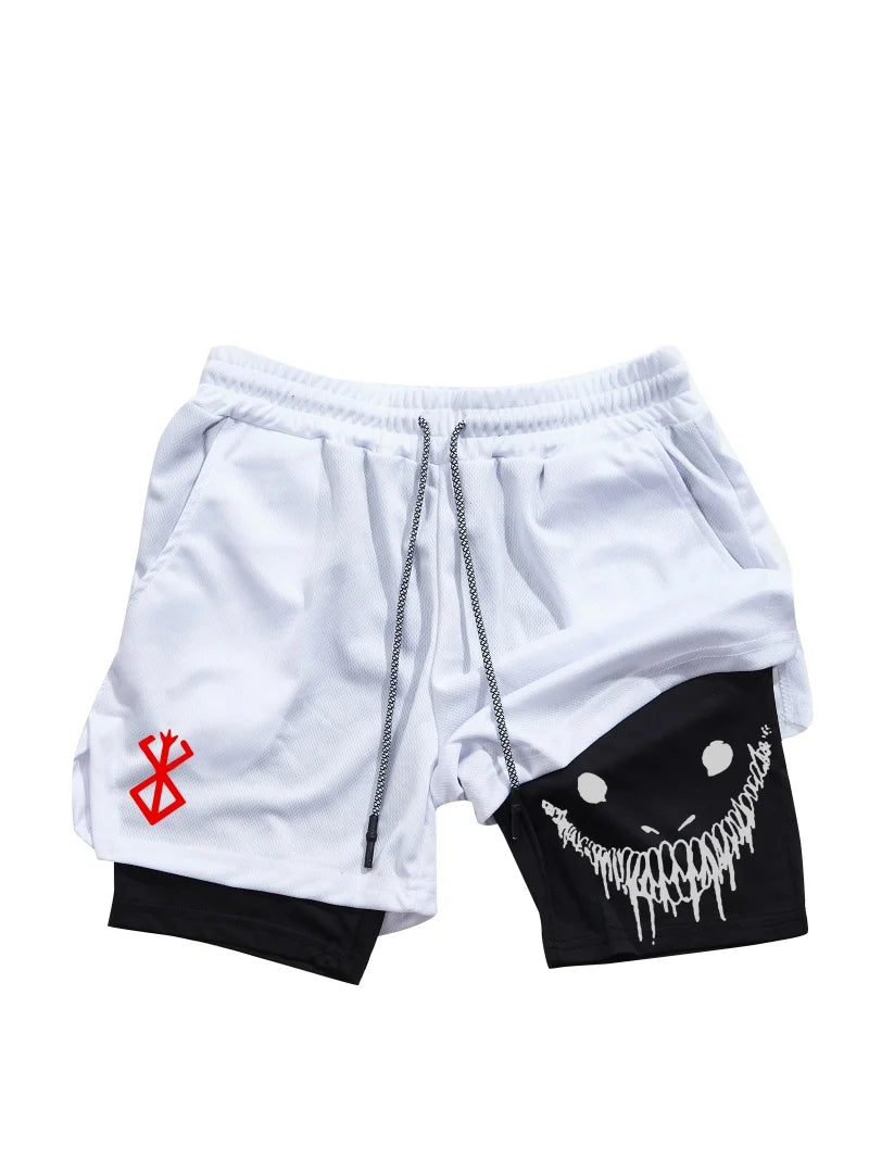 Berserk- Men's 2-in-1 sports short quick drying shorts,