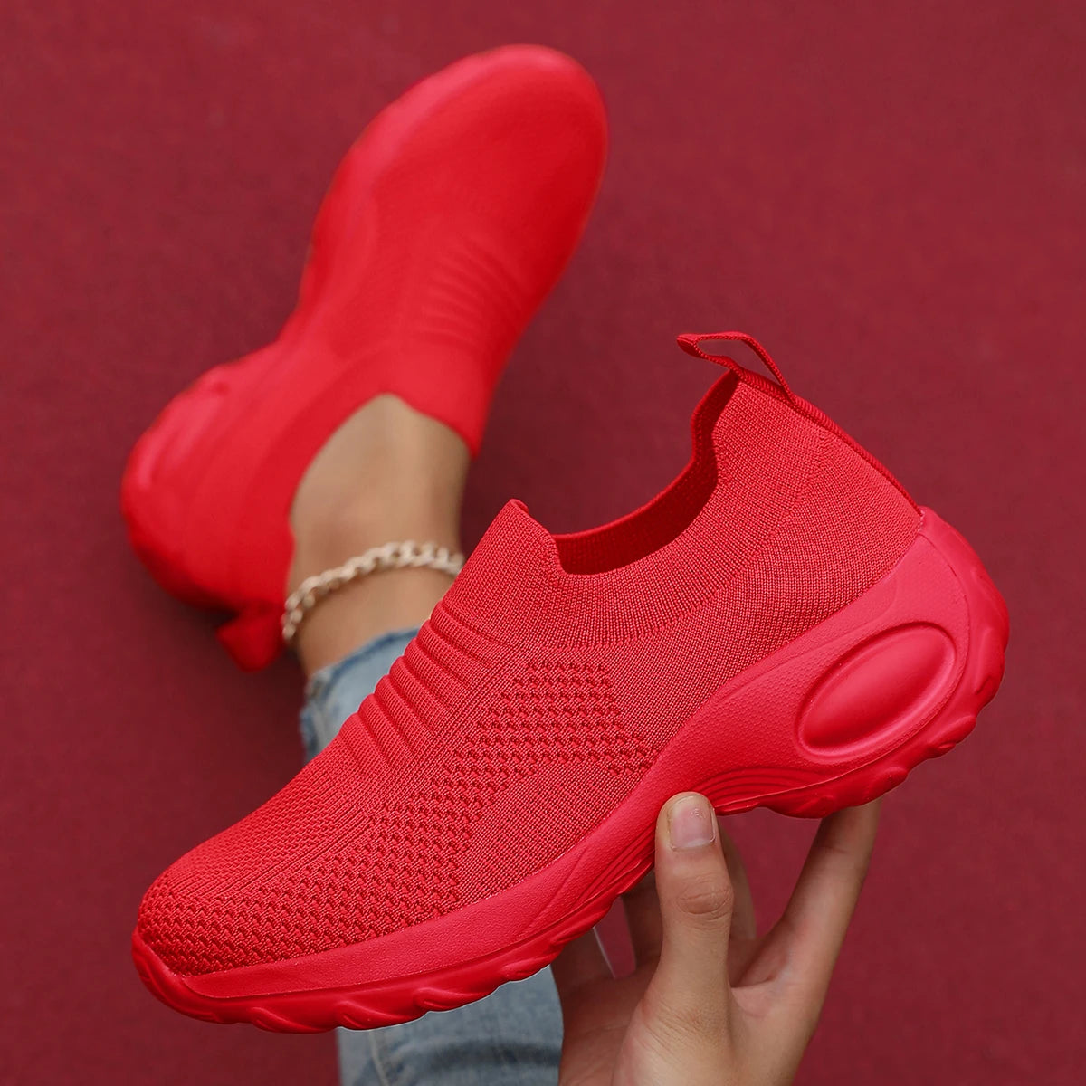 Red Casual Sports Plus Size Vulcanized Shoe