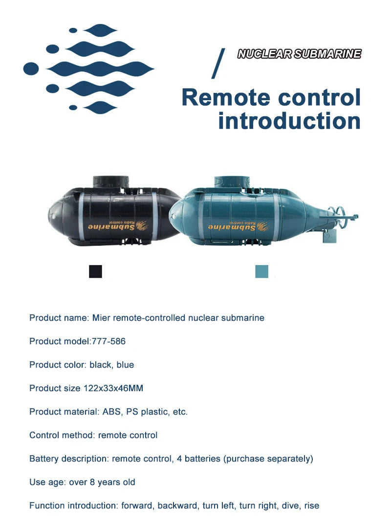 Remote Control Diving Model Boat RC Toy Gift