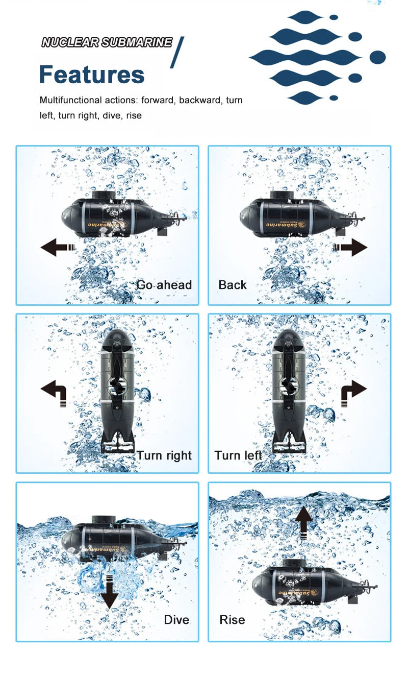 Remote Control Diving Model Boat RC Toy Gift