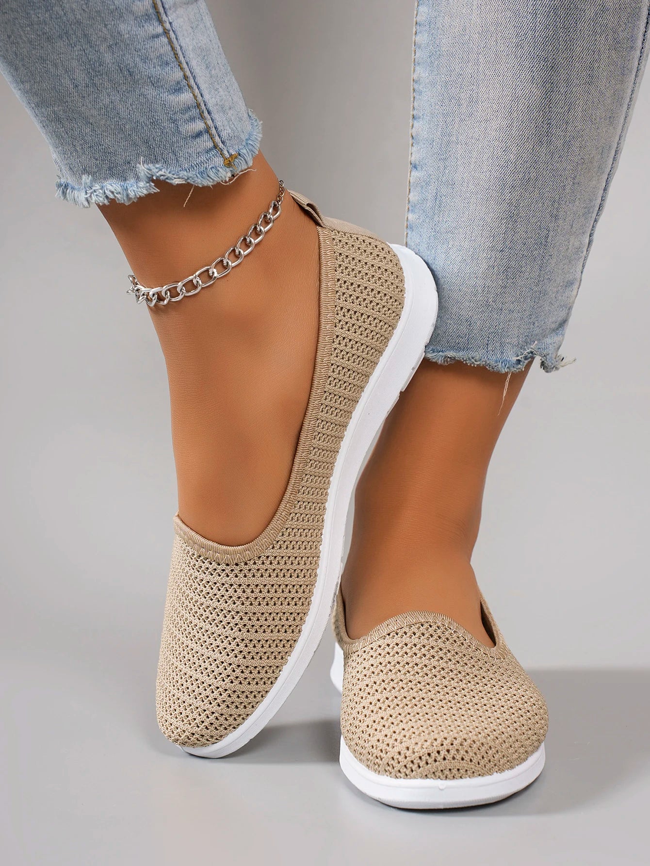Women's summer breathable mesh flat shoes