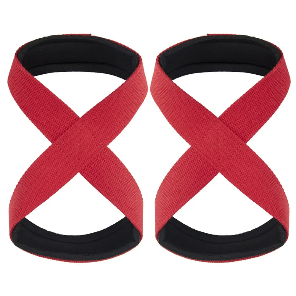 Padded Figure 8 Straps Deadlift Weight Lifting Wrist Straps Power Lifters Workout Pull-ups Horizontal Bar Gym Fitness
