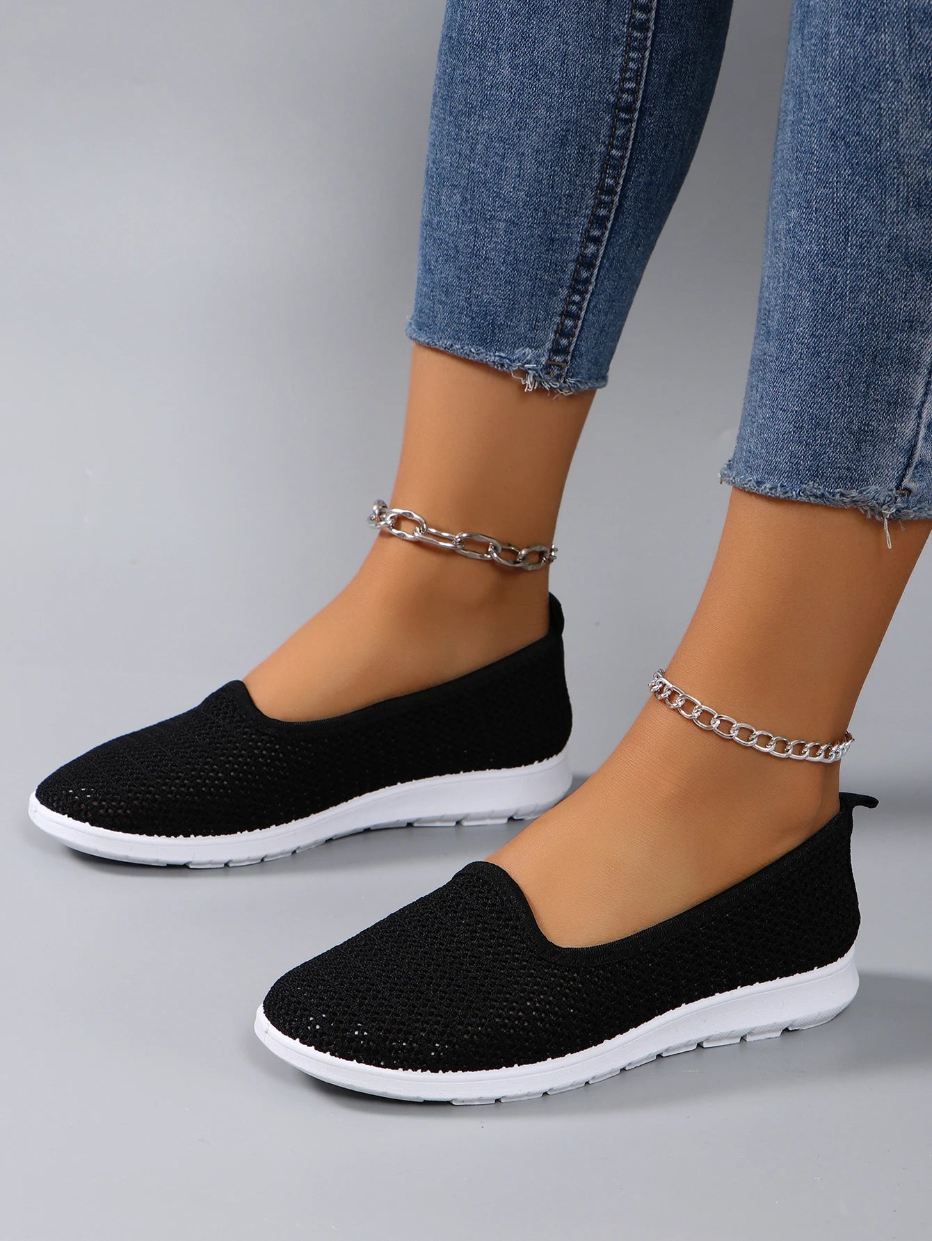 Women's summer breathable mesh flat shoes