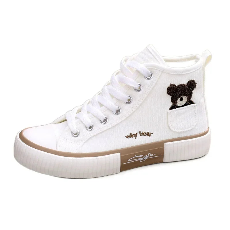 Woman Casual Vulcanized Shoe Flats High Top