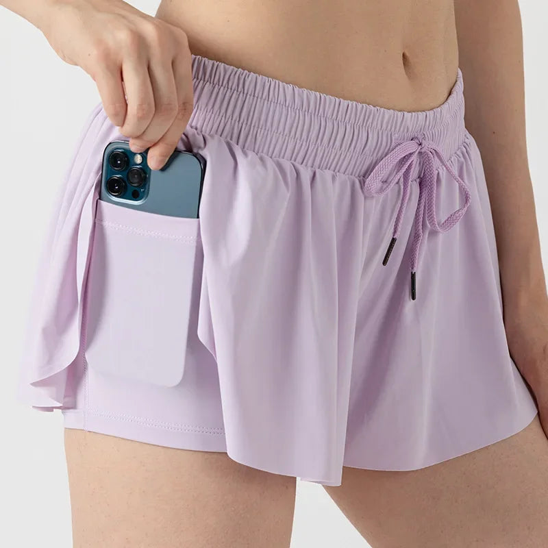 2in1 Jogger Flowy Athletic Shorts for Women