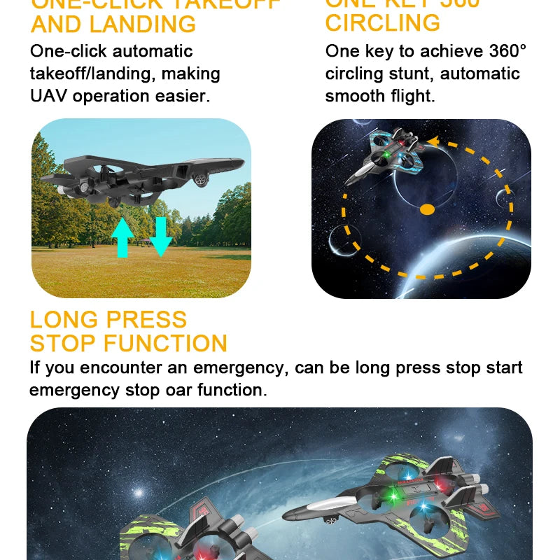 Remote Control Foam Fighter Airplane Toy With Light