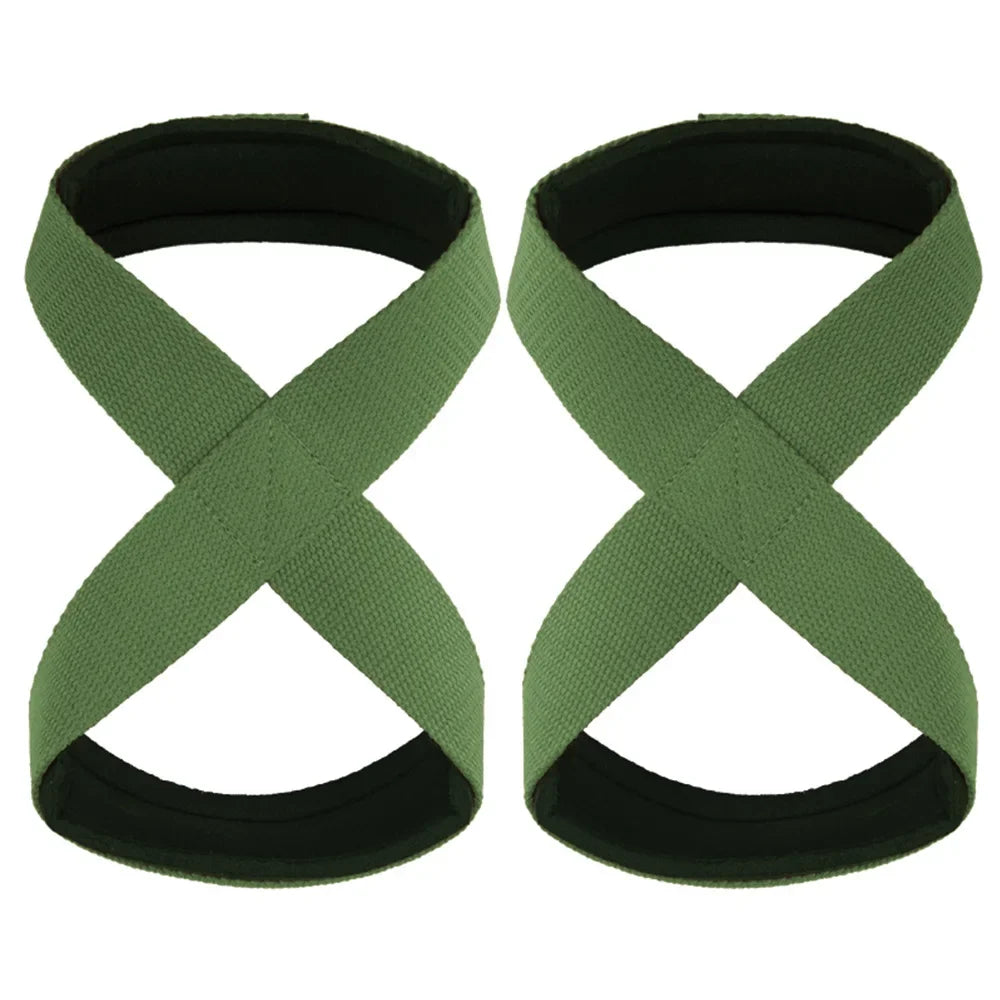 Padded Figure 8 Straps Deadlift Weight Lifting Wrist Straps Power Lifters Workout Pull-ups Horizontal Bar Gym Fitness