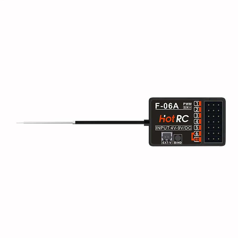 HOTRC DS-600 6CH 2.4GHz Radio System Transmitter Remote Controller with F-06A Channel Receiver for RC Boat