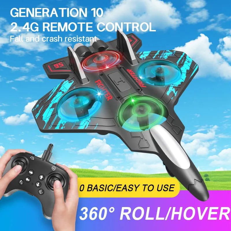Remote Control Foam Fighter Airplane Toy With Light