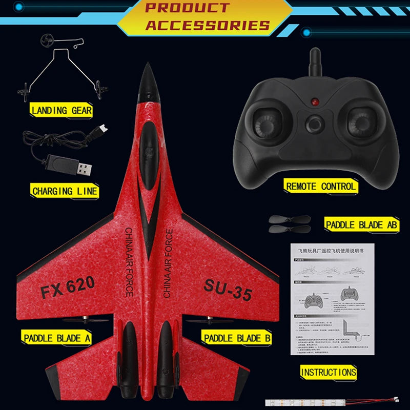 Remote Control Fighter Plane Glider Airplane Boys Toys