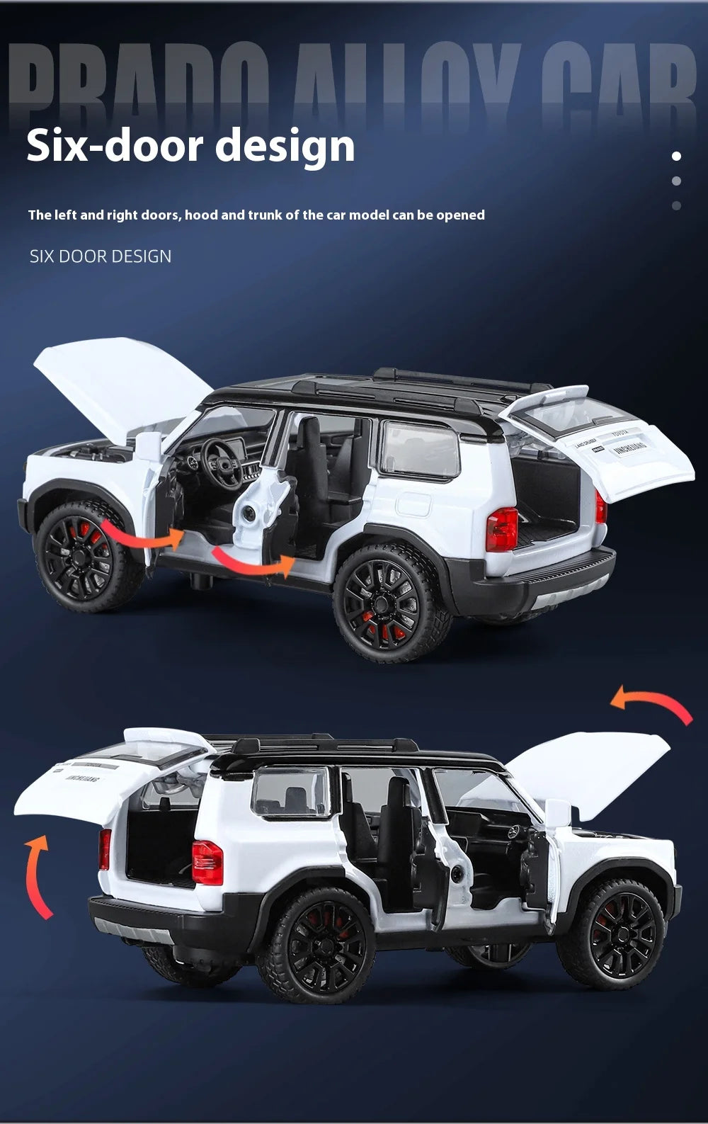 TOYOTA PRADO Diecast Model Collectibles Decorative Gift Boy