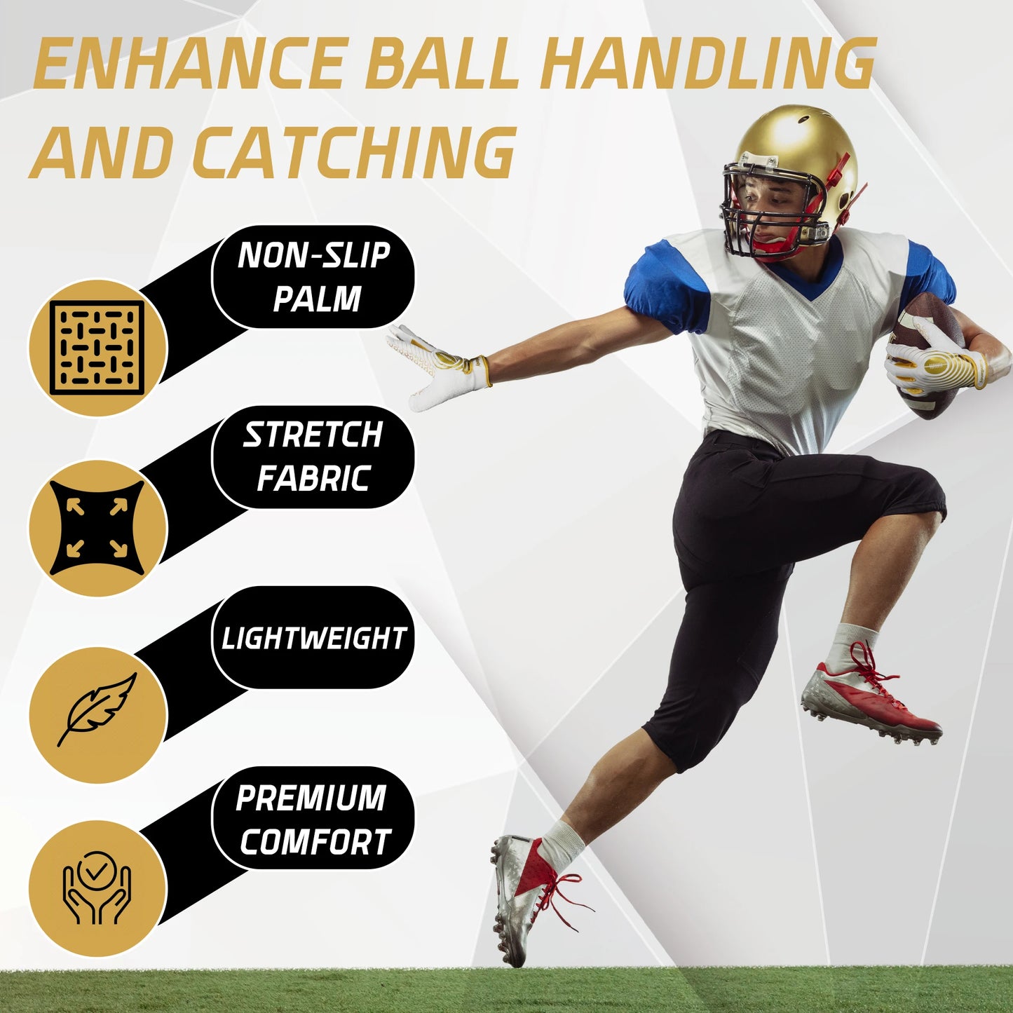 American Football Gloves, for Kids, Fit Rugby