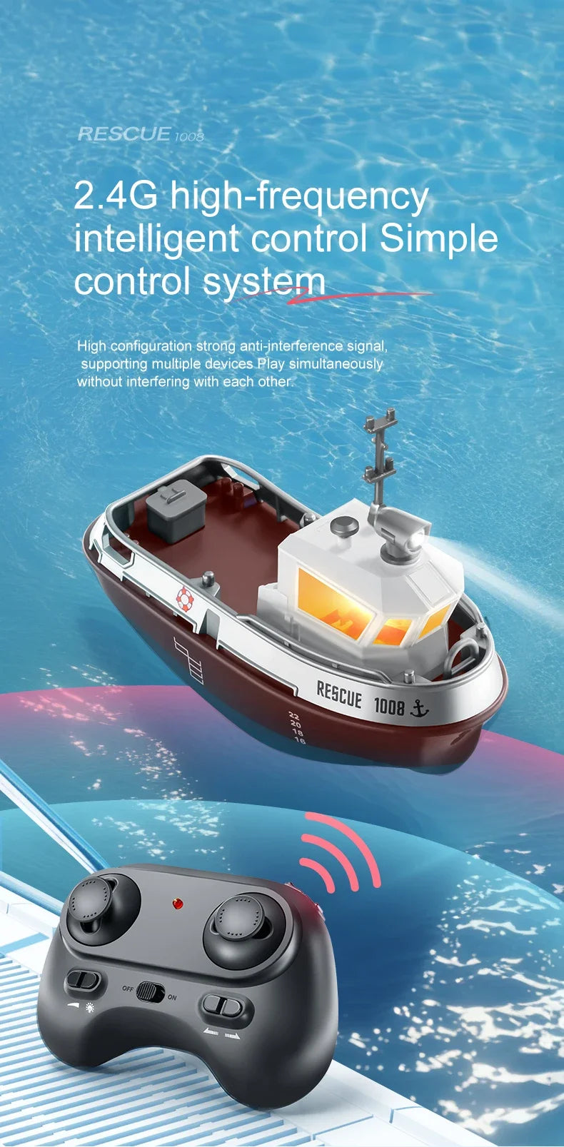Remote Control Ship Electric Watercraft Model kid Gift