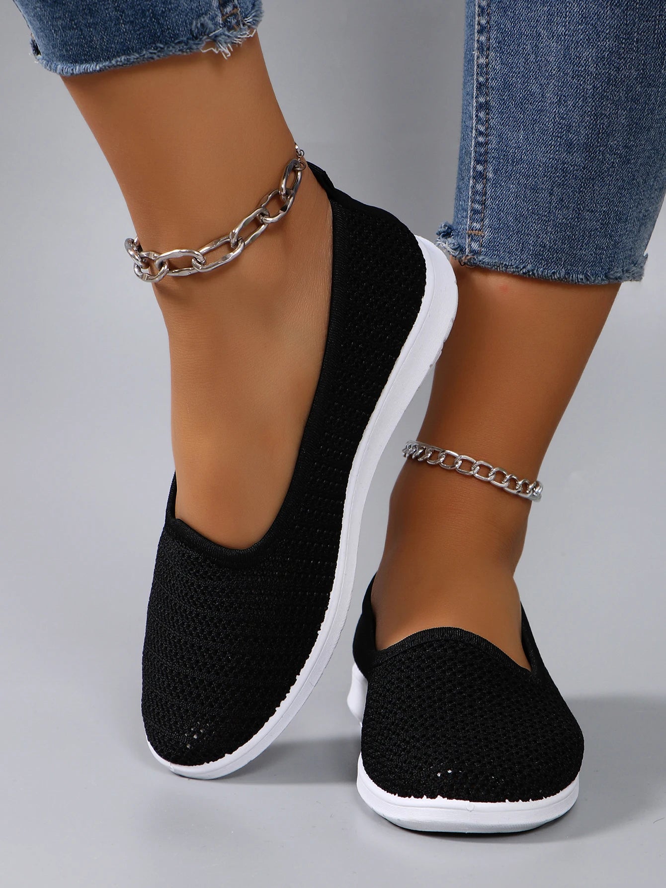 Women's summer breathable mesh flat shoes