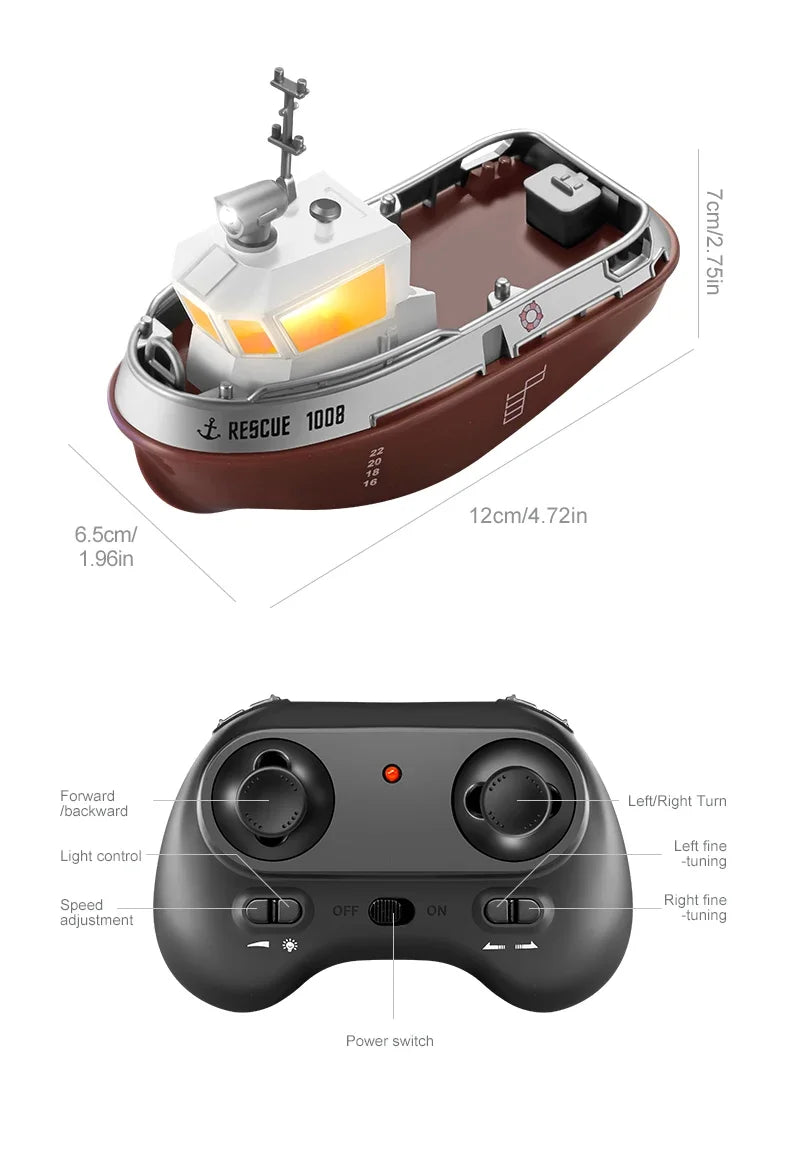 Remote Control Ship Electric Watercraft Model kid Gift