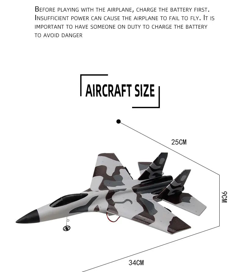 Remote Control Fighter Plane Glider Airplane Boys Toys