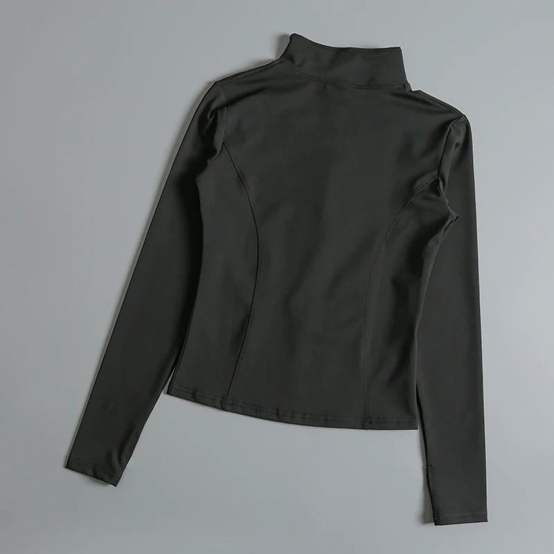 Gym Fitness Zip up Training Running Workout Yoga Cropped Track Sport Jackets for Women
