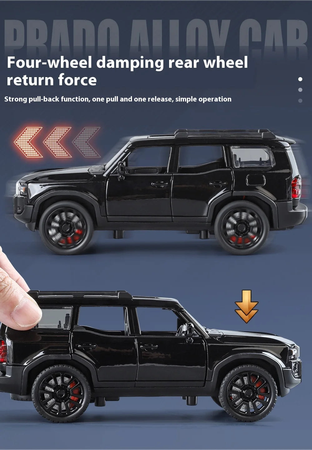TOYOTA PRADO Diecast Model Collectibles Decorative Gift Boy