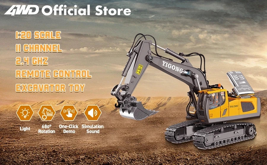 Remote Control Excavator childdren Kids Gifts