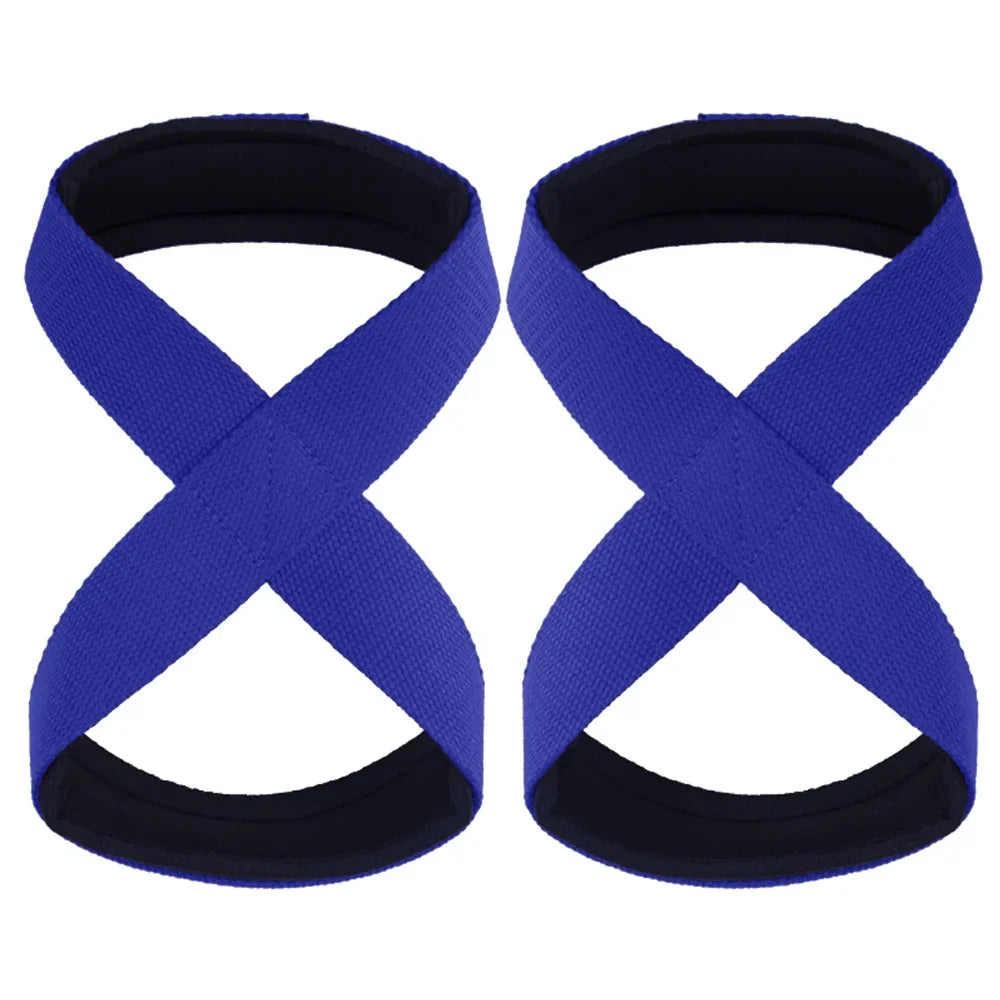 Padded Figure 8 Straps Deadlift Weight Lifting Wrist Straps Power Lifters Workout Pull-ups Horizontal Bar Gym Fitness