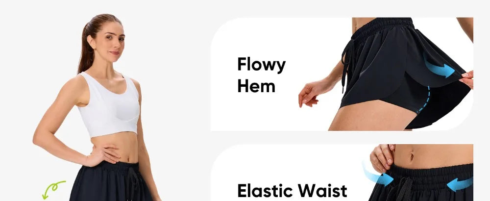 2in1 Jogger Flowy Athletic Shorts for Women
