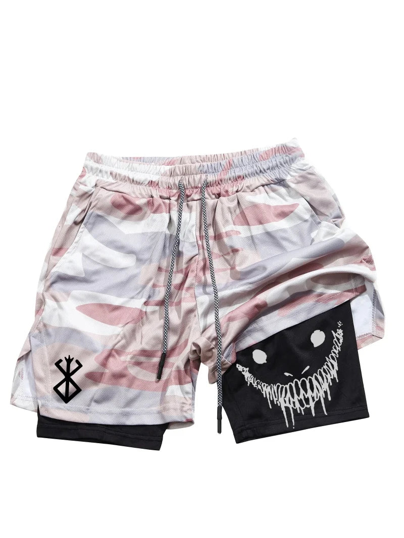 Berserk- Men's 2-in-1 sports short quick drying shorts,