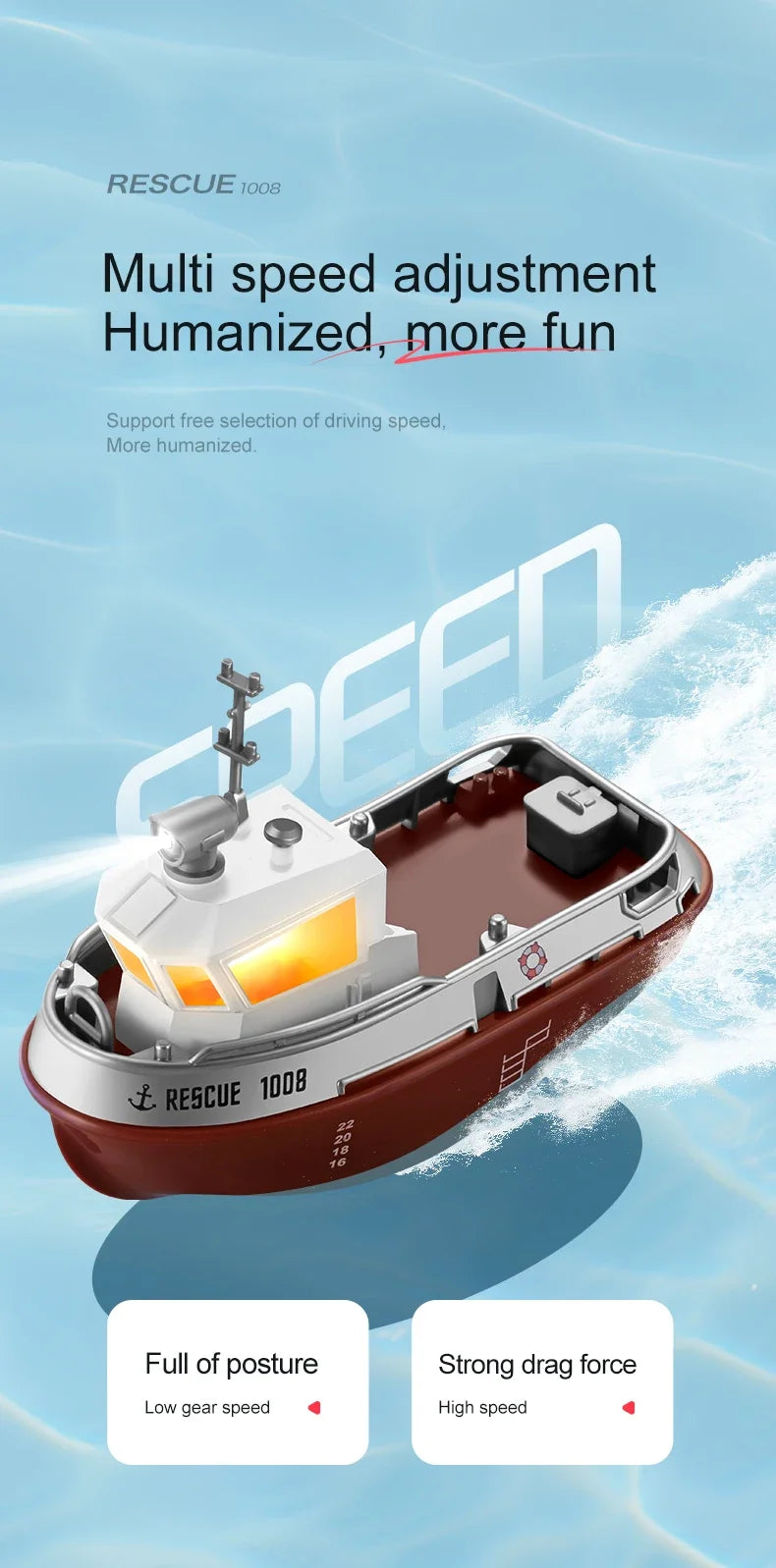 Remote Control Ship Electric Watercraft Model kid Gift