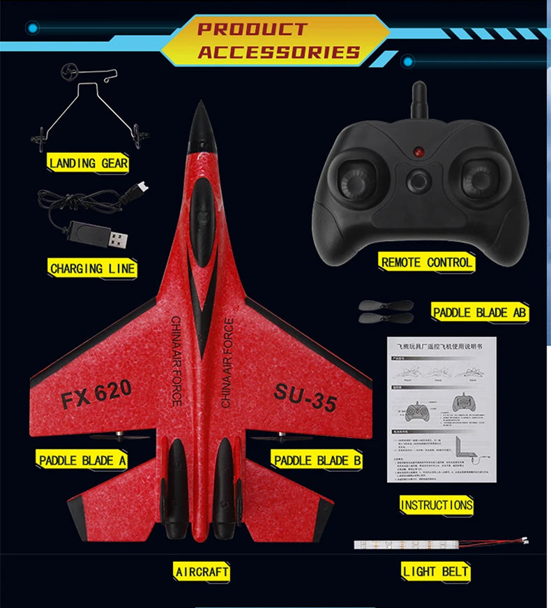 Remote Control Fighter Plane Glider Airplane Boys Toys
