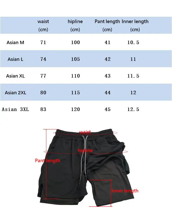 Berserk- Men's 2-in-1 sports short quick drying shorts,